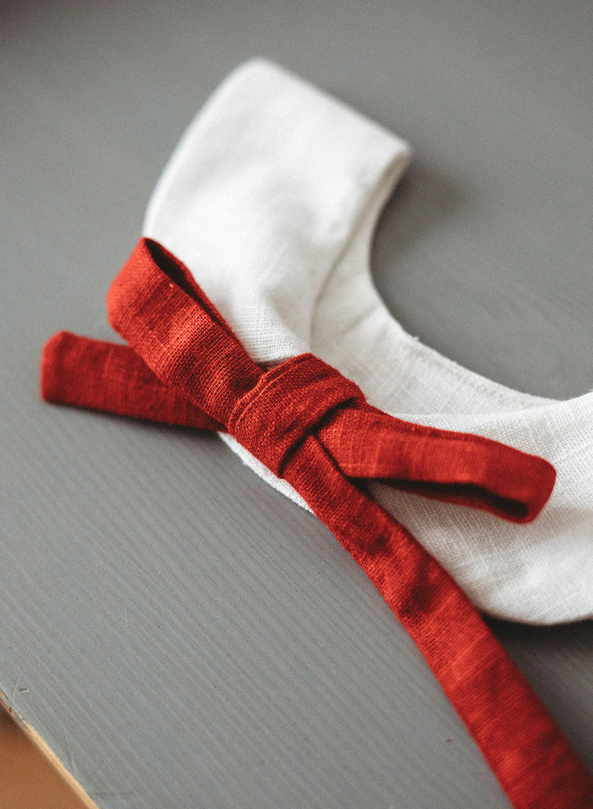 Red Linen Dress & Collar